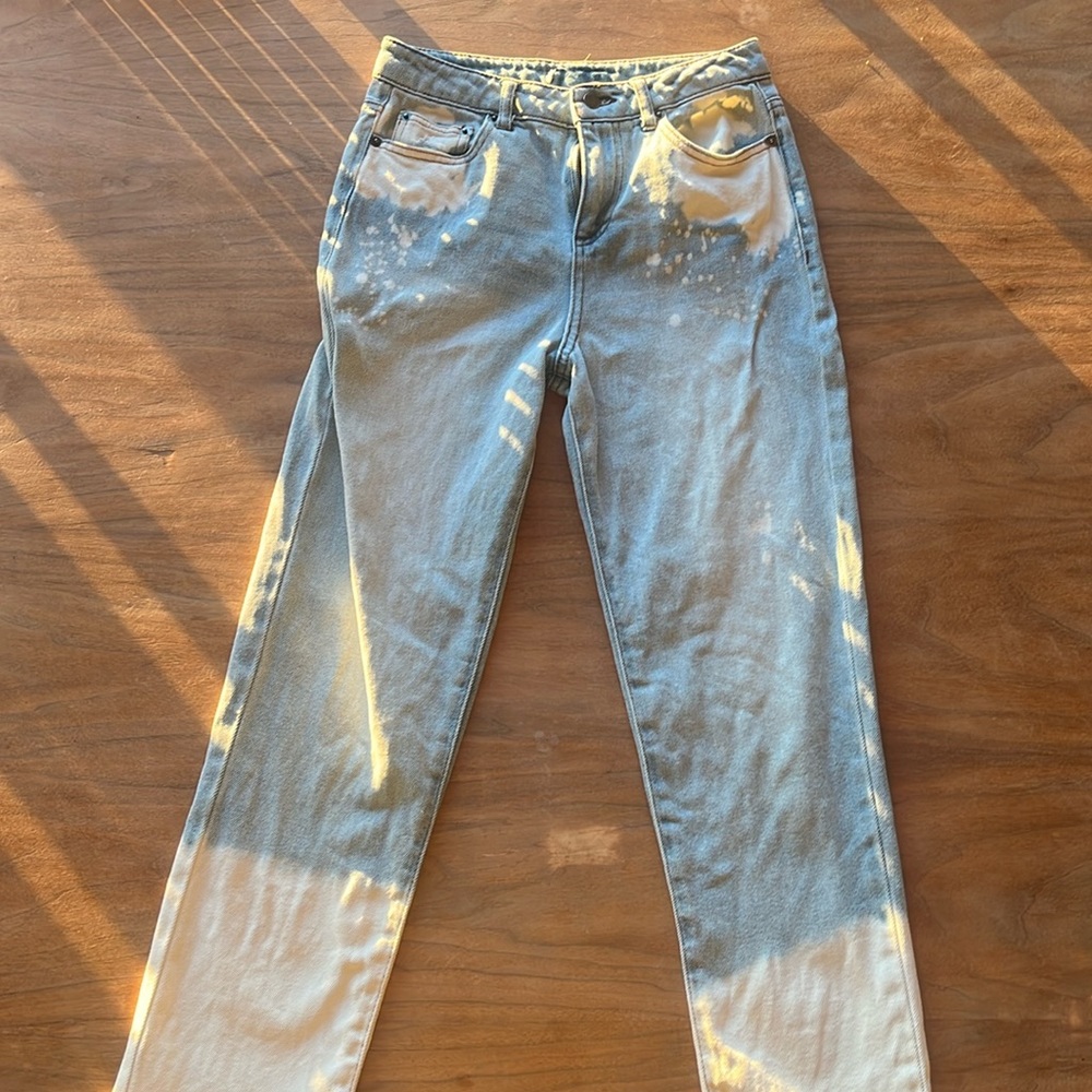 denim bleached girls jeans